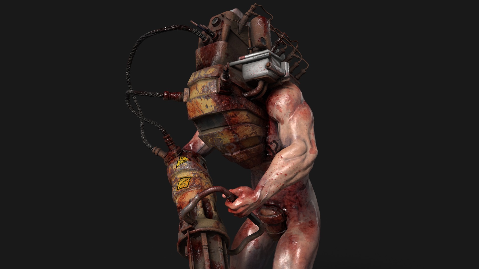 Sci-fi Cyber Victim 2 Low-poly 3D model_4