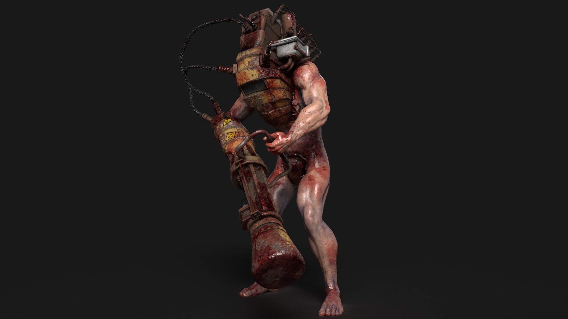 Sci-fi Cyber Victim 2 Low-poly 3D model_3