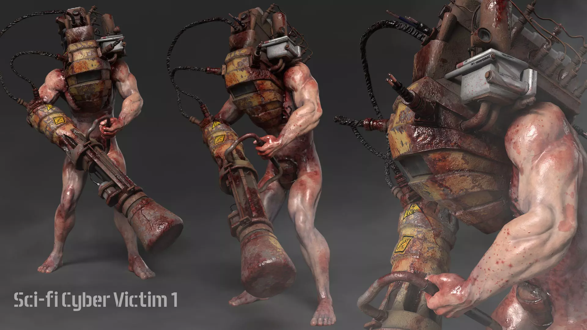 Sci-fi Cyber Victim 2 Low-poly 3D model_0