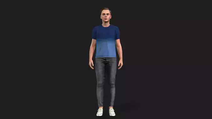 Male character 3d model fully rigged and game ready