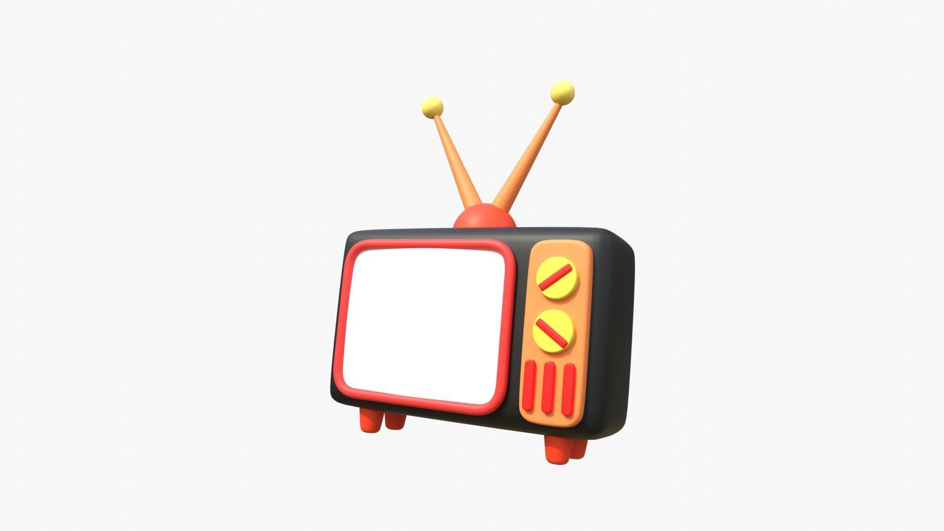 Television 3D model_3