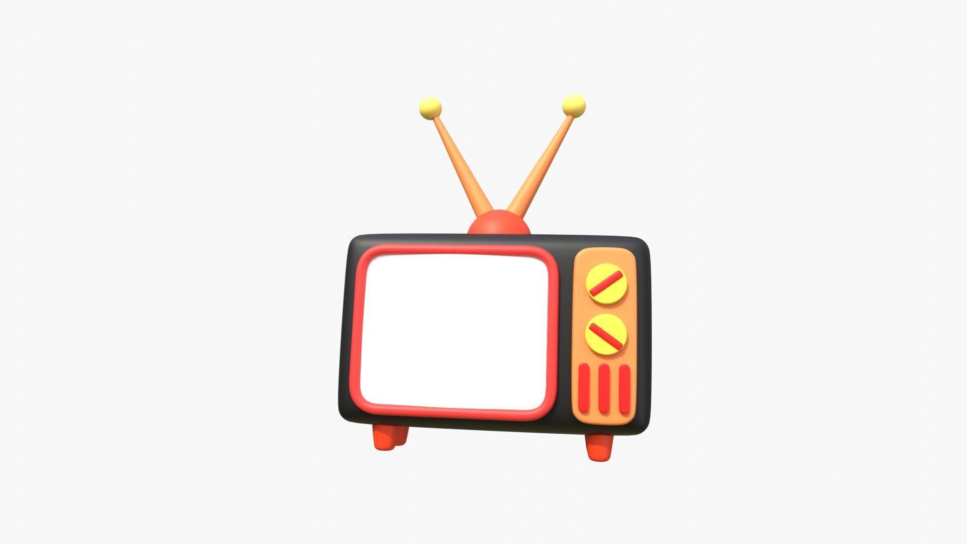 Television 3D model_2