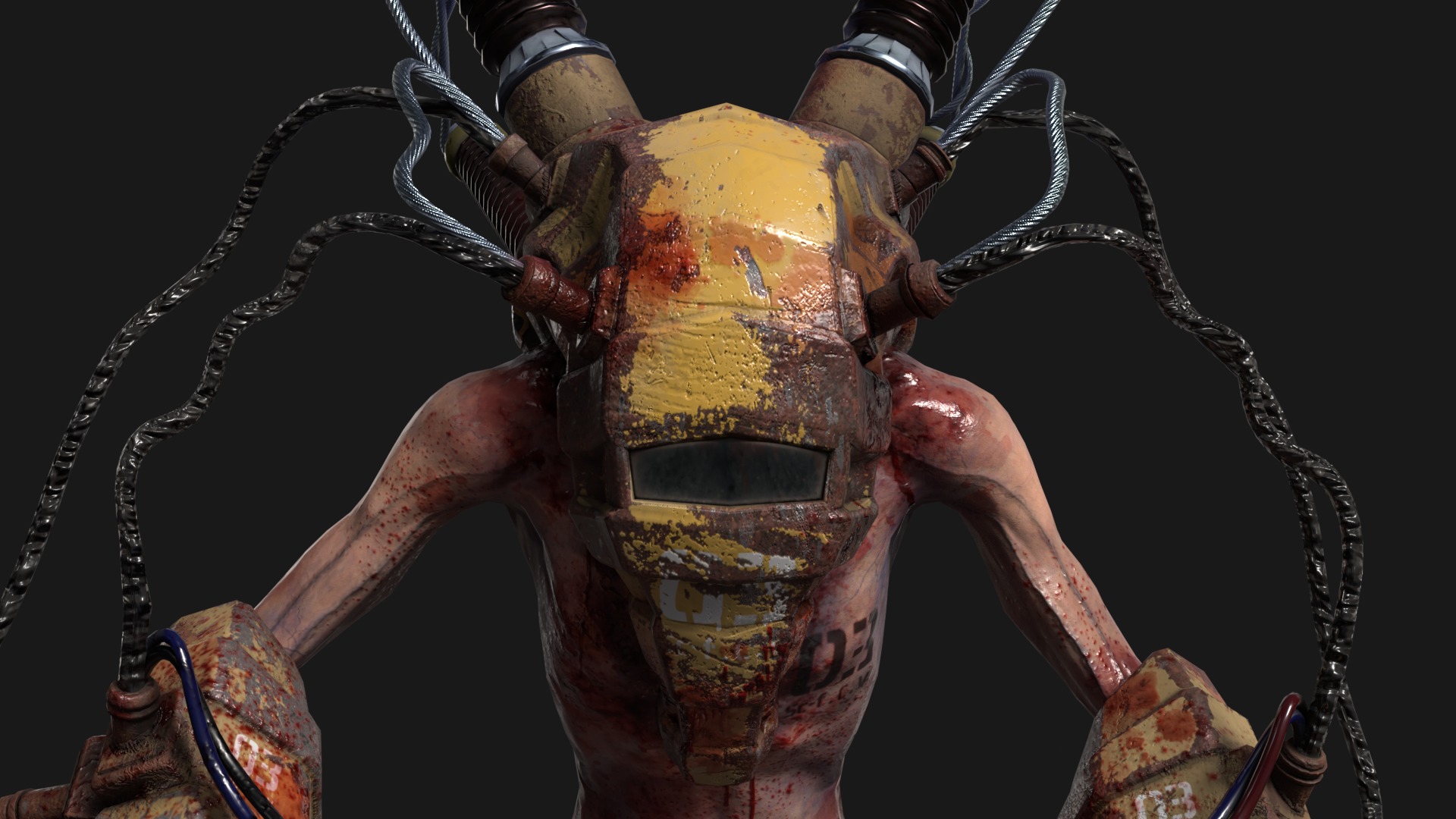 Sci-fi Cyber Victim 3 Low-poly 3D model_6