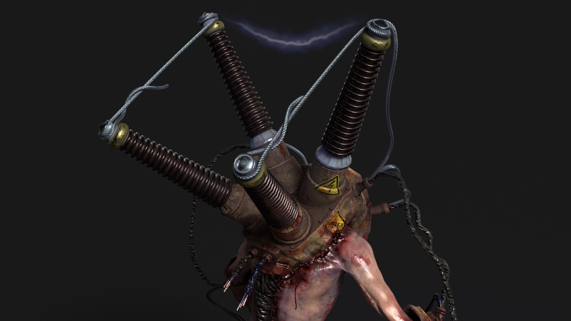 Sci-fi Cyber Victim 3 Low-poly 3D model_9