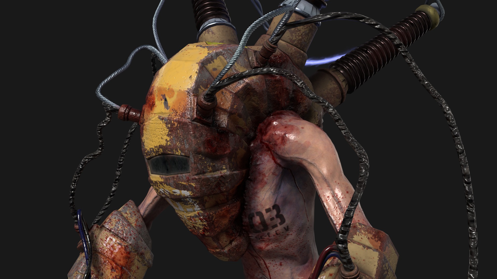 Sci-fi Cyber Victim 3 Low-poly 3D model_7