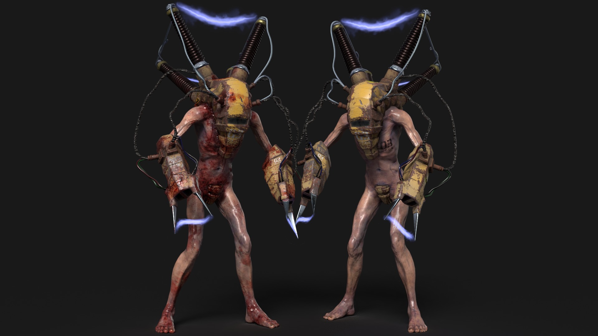 Sci-fi Cyber Victim 3 Low-poly 3D model_19