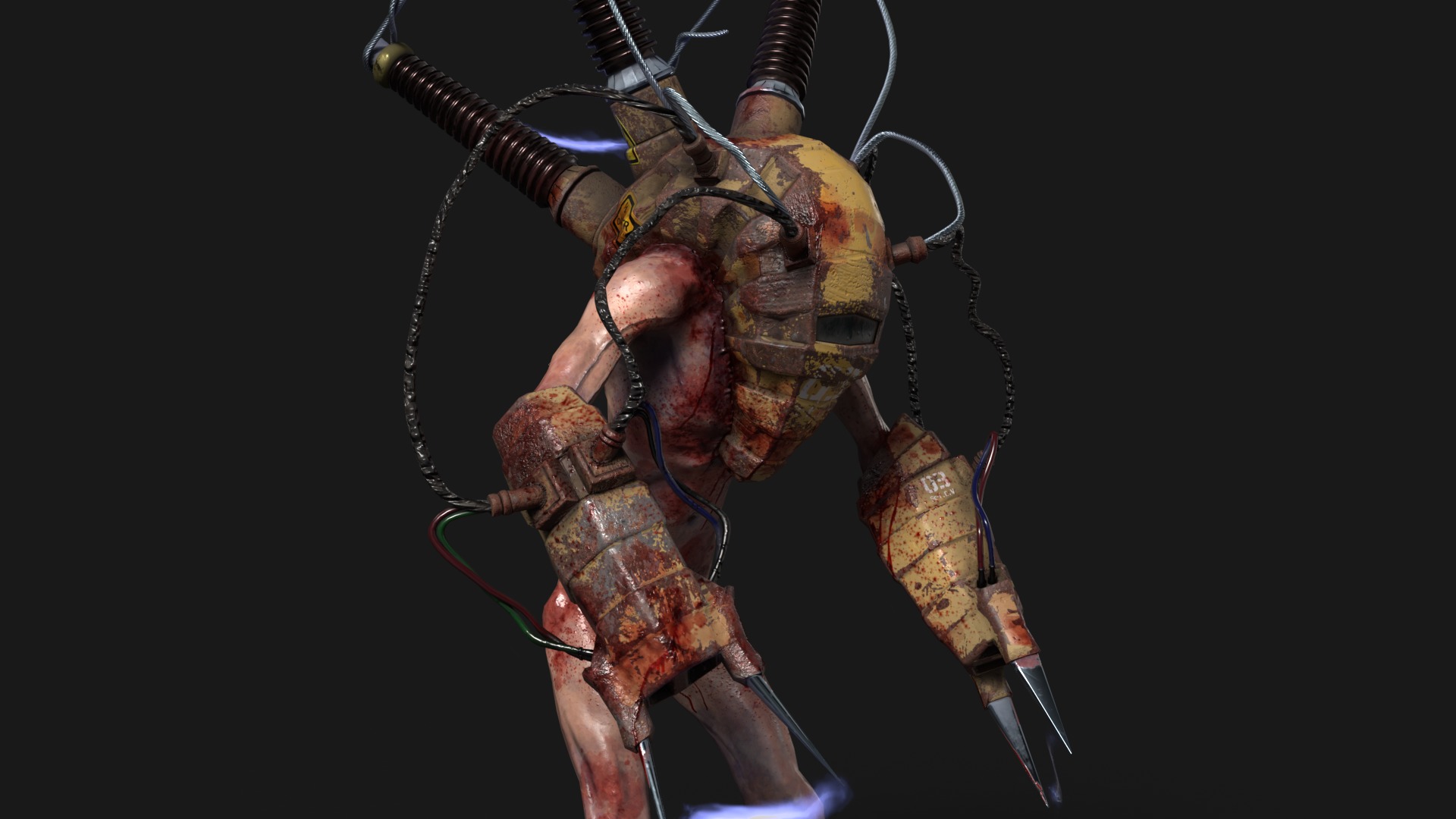 Sci-fi Cyber Victim 3 Low-poly 3D model_13