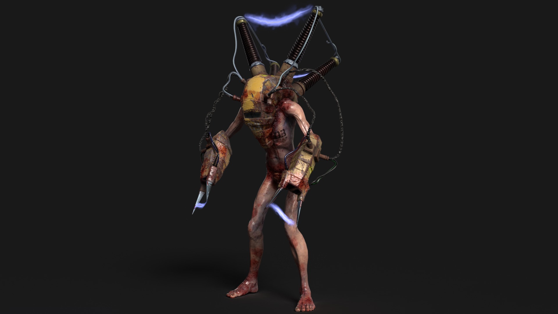 Sci-fi Cyber Victim 3 Low-poly 3D model_3