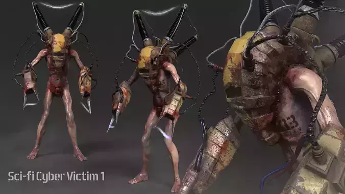 Sci-fi Cyber Victim 3 Low-poly 3D model Sci-fi Cyber Victim 3 Low-poly 3D model