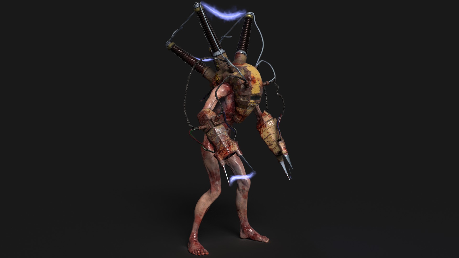 Sci-fi Cyber Victim 3 Low-poly 3D model_4