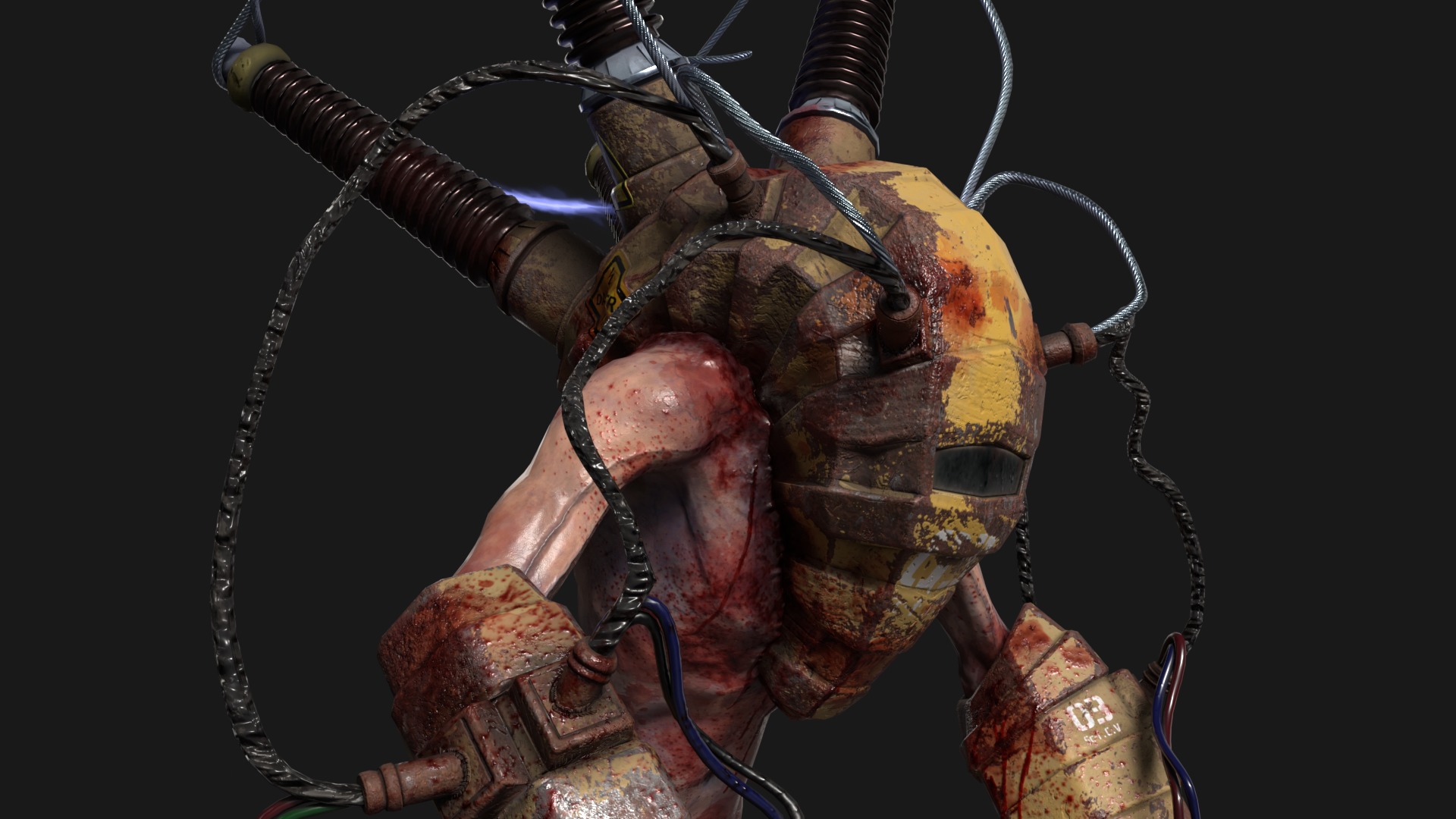 Sci-fi Cyber Victim 3 Low-poly 3D model_8