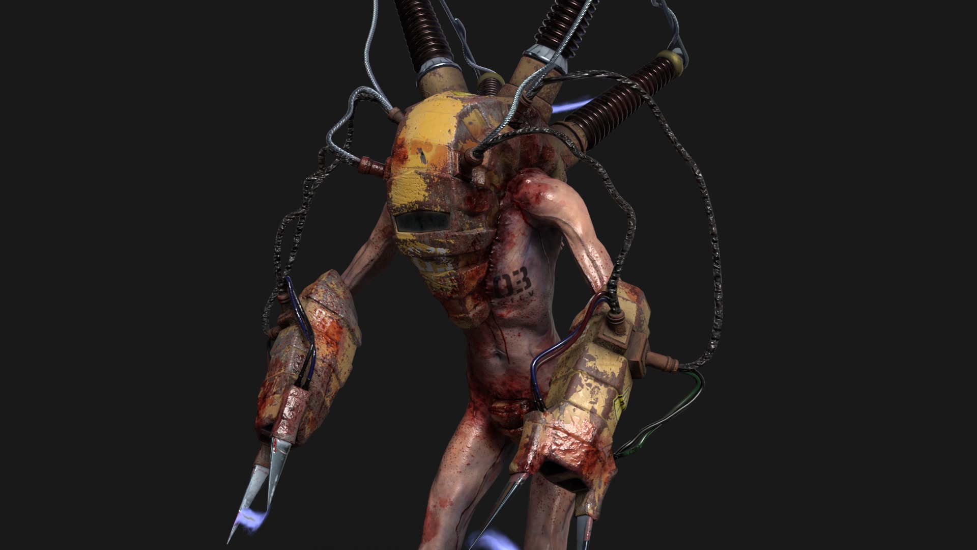 Sci-fi Cyber Victim 3 Low-poly 3D model_12