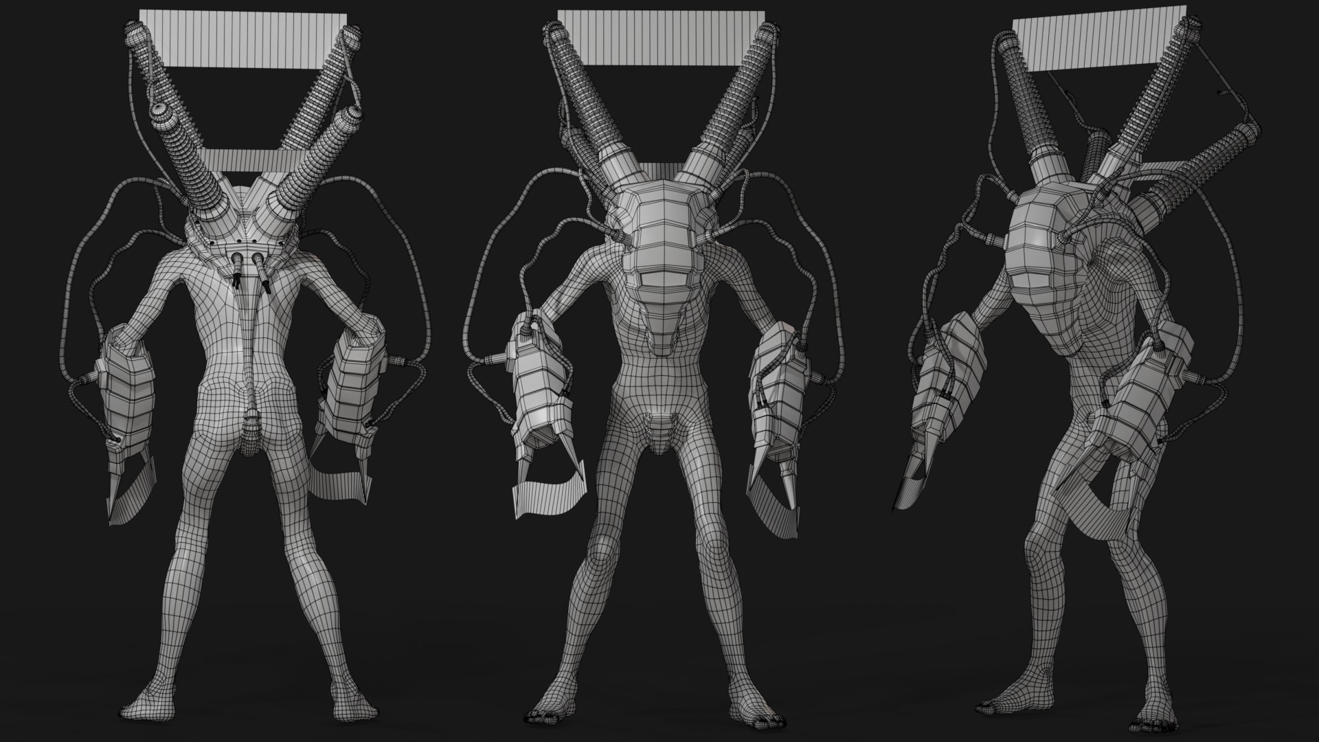 Sci-fi Cyber Victim 3 Low-poly 3D model_22