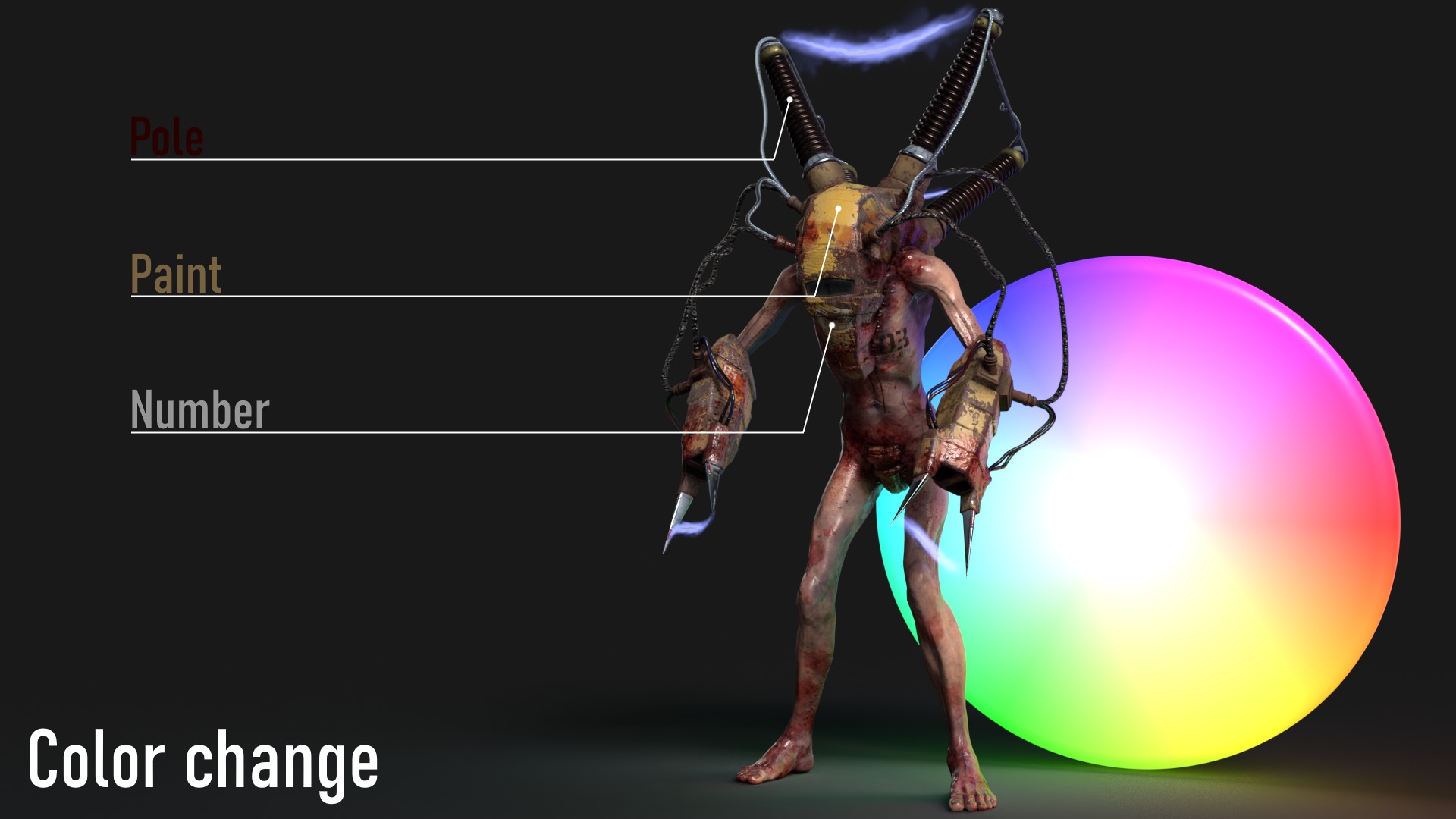 Sci-fi Cyber Victim 3 Low-poly 3D model_21