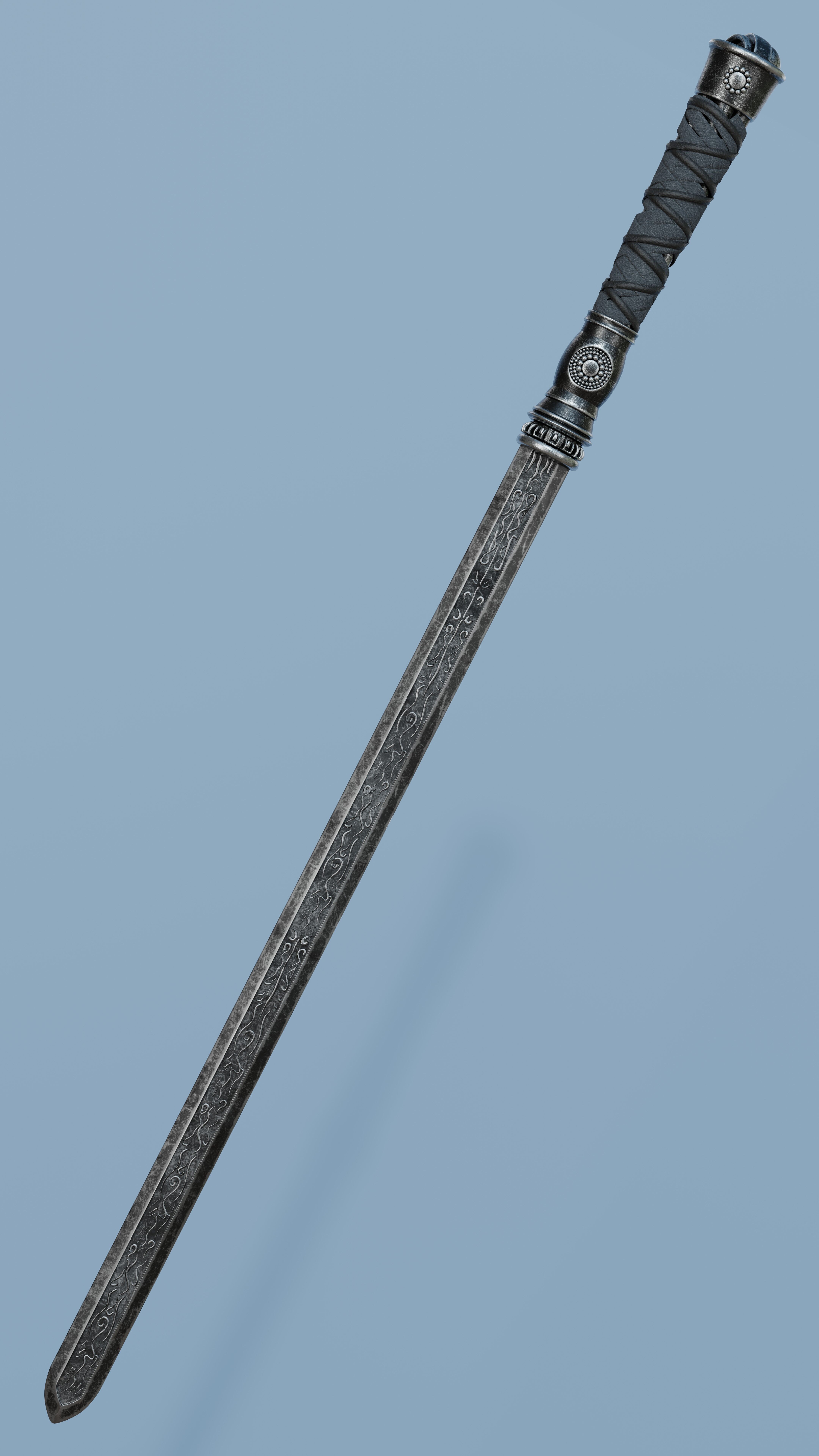 Exquisite Ancient Chinese Sword 3D Model Low-poly 3D model_7