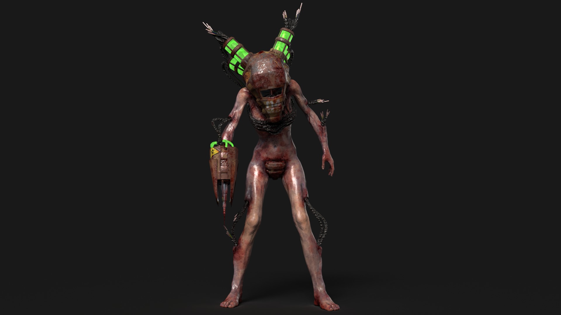 Sci-fi Cyber Victim 4 Low-poly 3D model_2