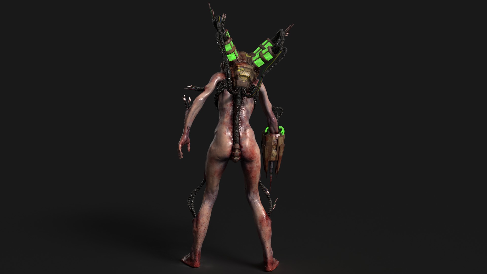 Sci-fi Cyber Victim 4 Low-poly 3D model_5