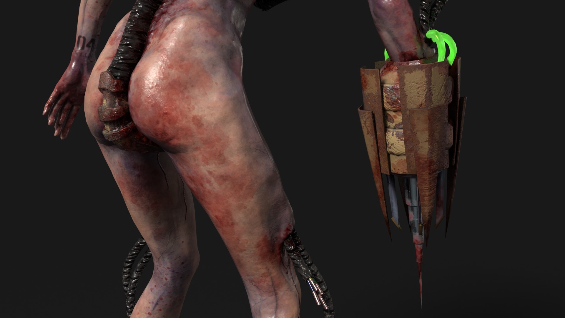 Sci-fi Cyber Victim 4 Low-poly 3D model_15