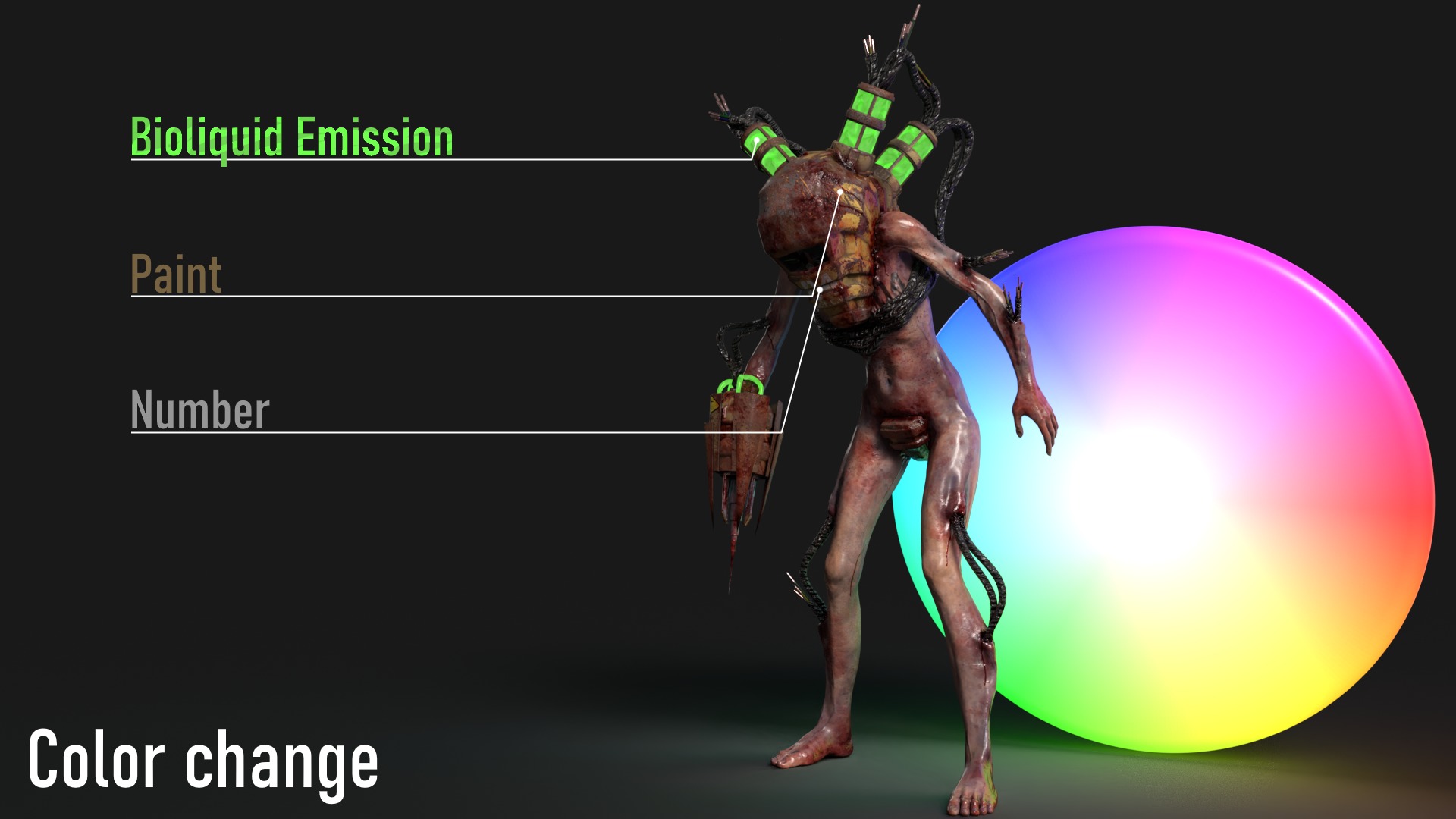 Sci-fi Cyber Victim 4 Low-poly 3D model_21