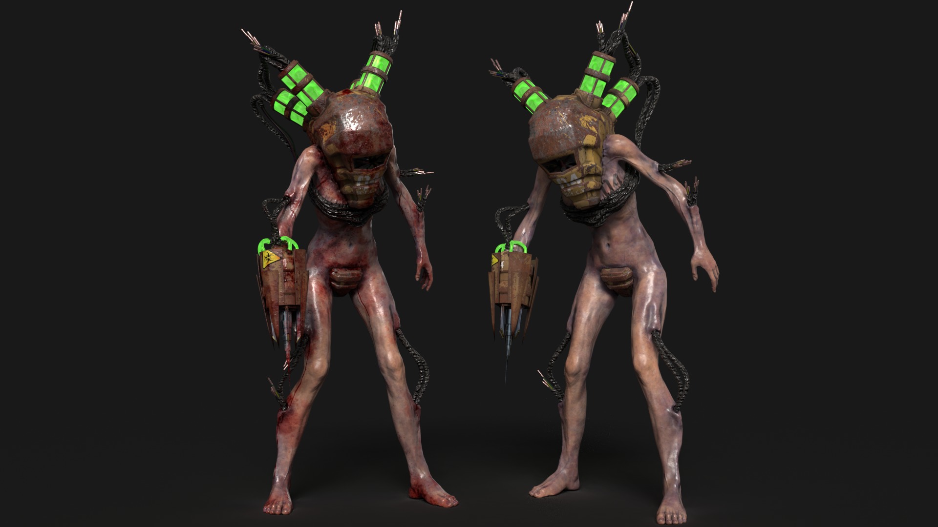 Sci-fi Cyber Victim 4 Low-poly 3D model_19