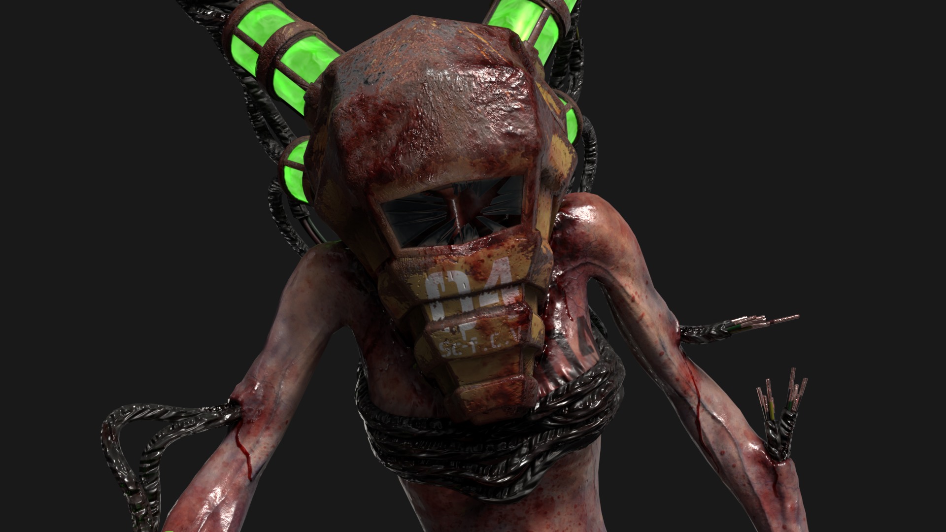 Sci-fi Cyber Victim 4 Low-poly 3D model_8
