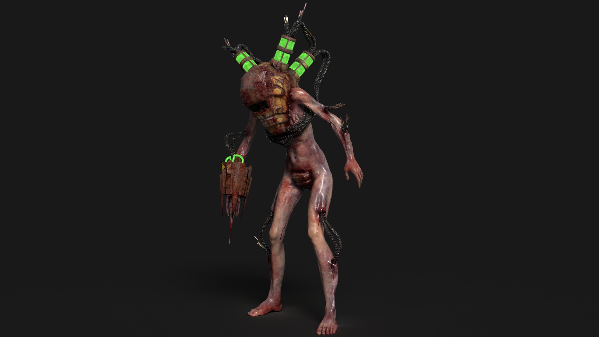Sci-fi Cyber Victim 4 Low-poly 3D model_3