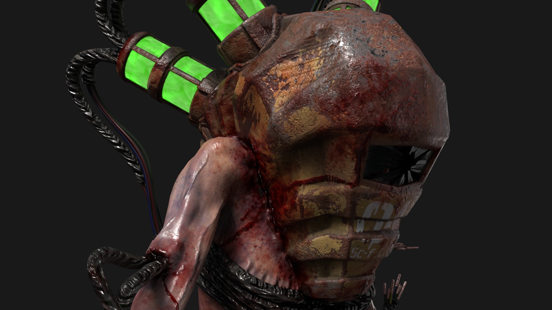 Sci-fi Cyber Victim 4 Low-poly 3D model_11