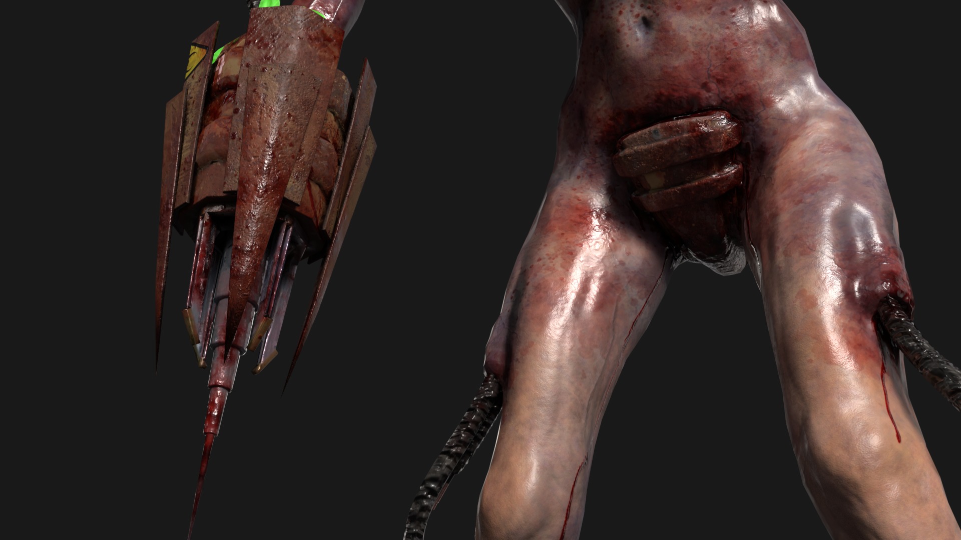 Sci-fi Cyber Victim 4 Low-poly 3D model_16