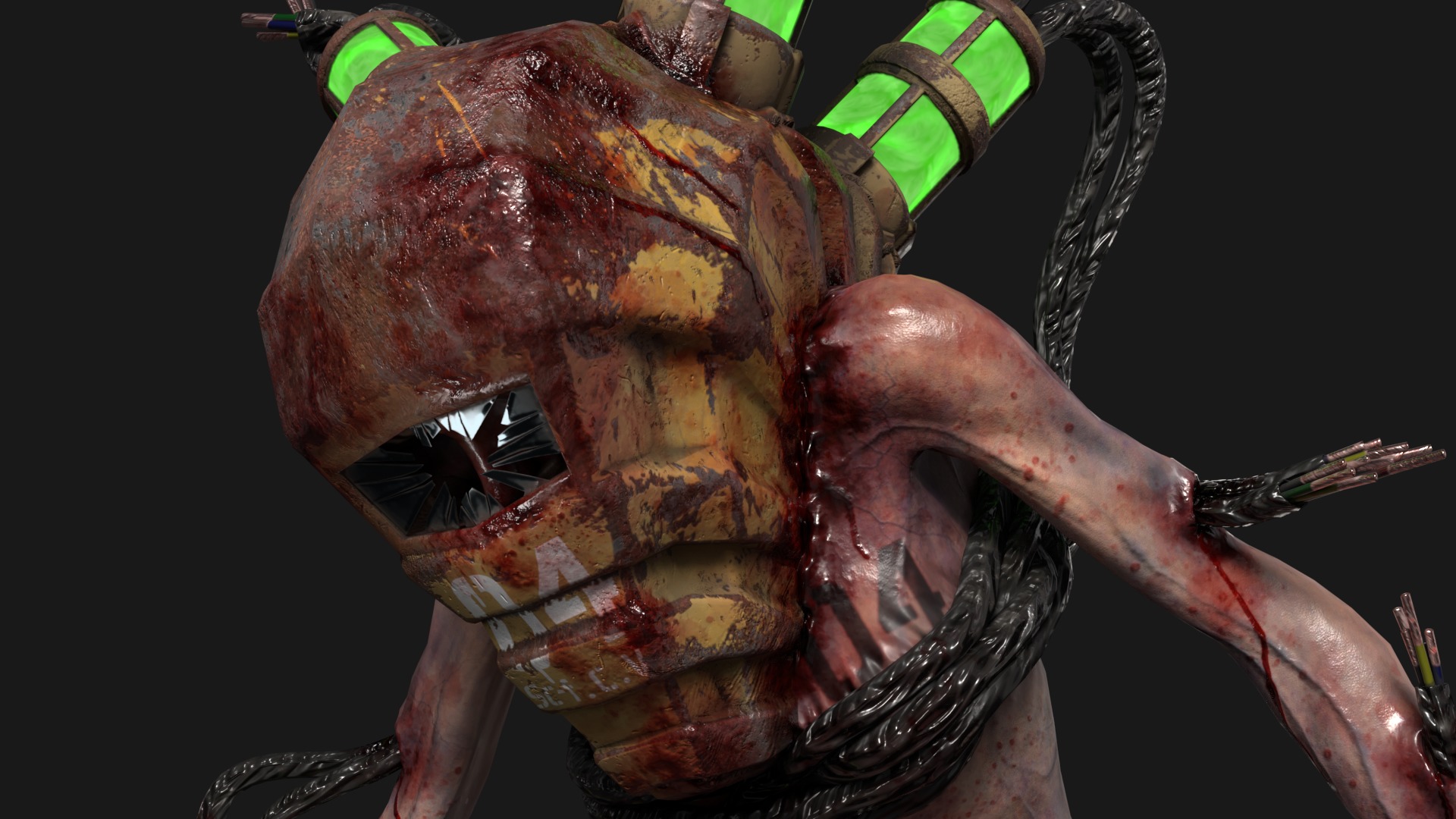 Sci-fi Cyber Victim 4 Low-poly 3D model_9