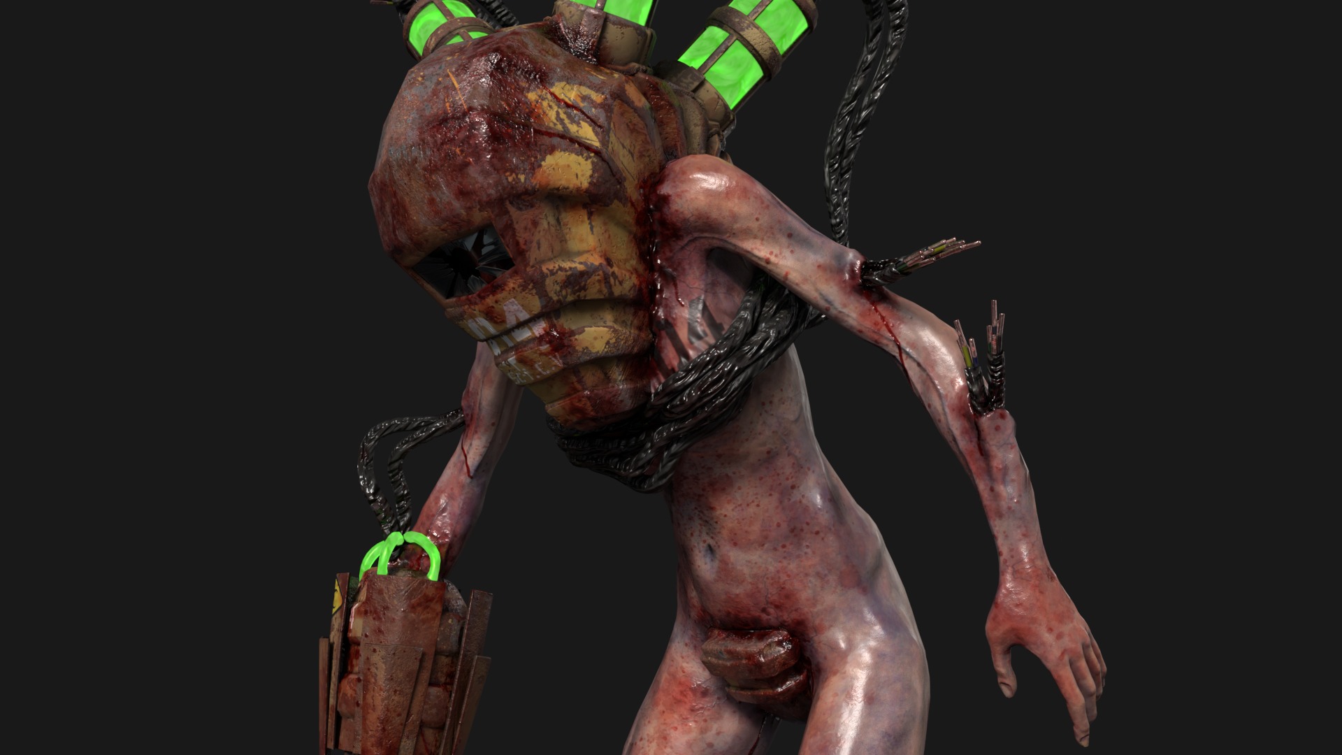 Sci-fi Cyber Victim 4 Low-poly 3D model_6