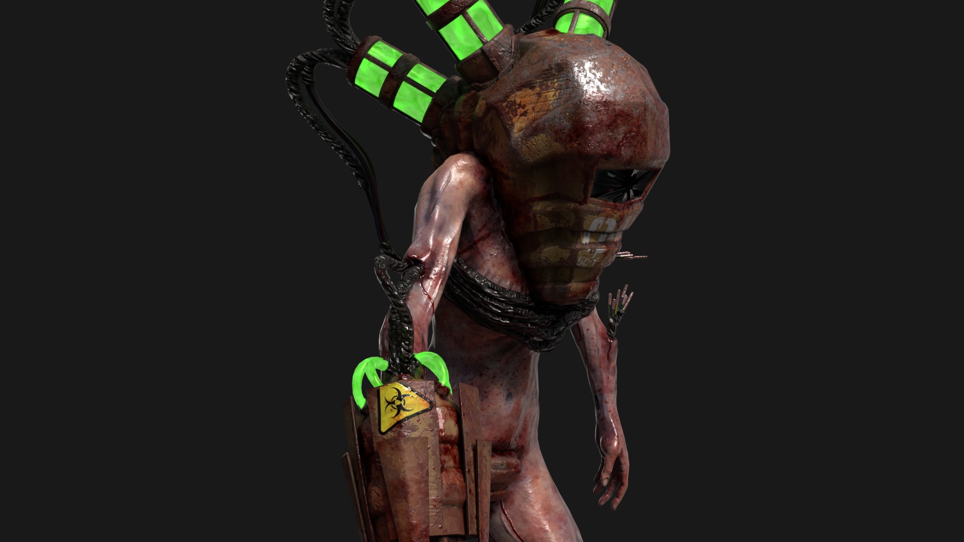 Sci-fi Cyber Victim 4 Low-poly 3D model_7