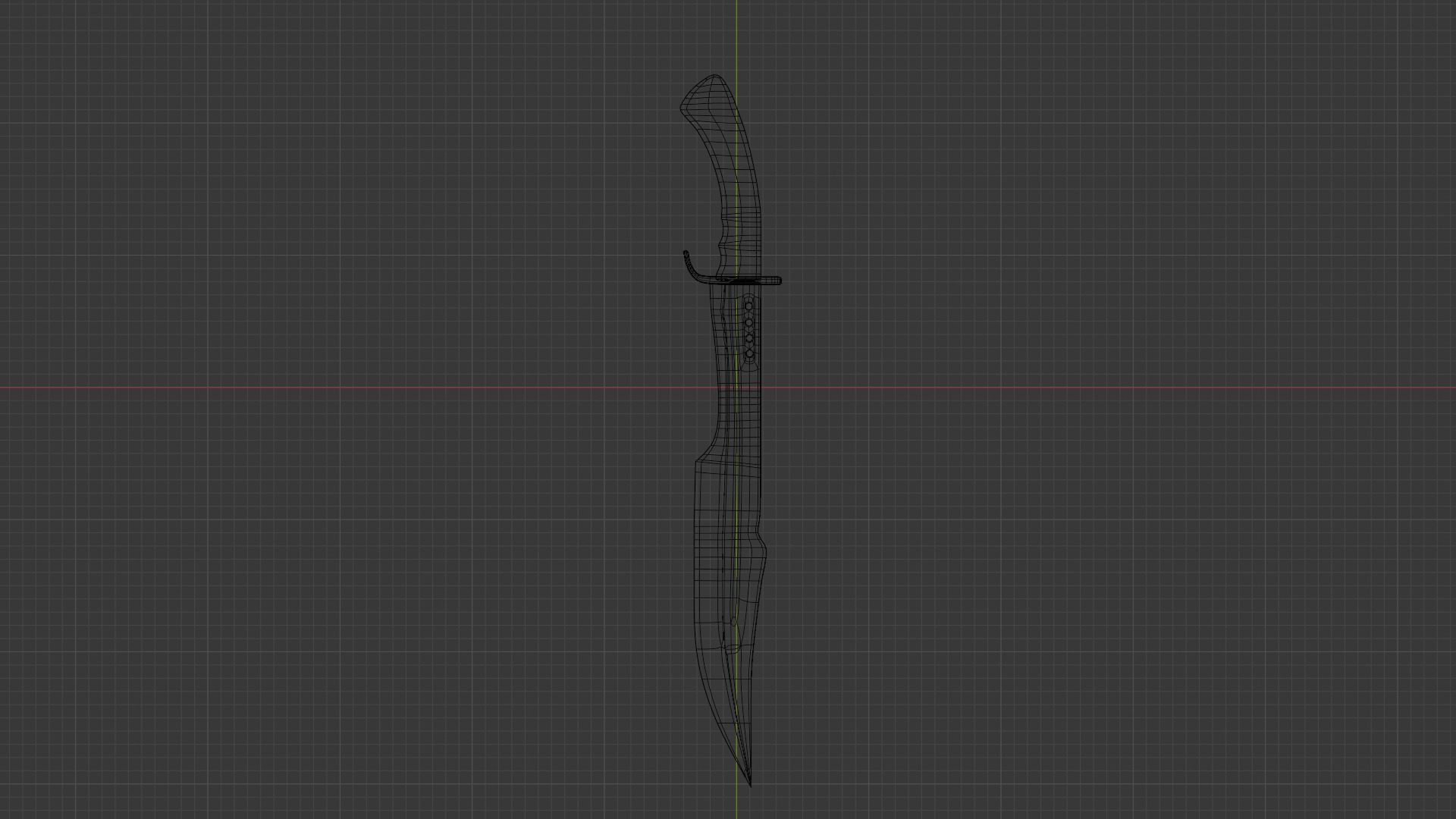 combat knife on a wooden surface 3D model_5
