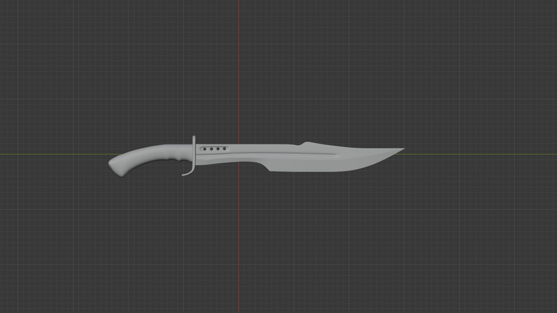 combat knife on a wooden surface 3D model_8