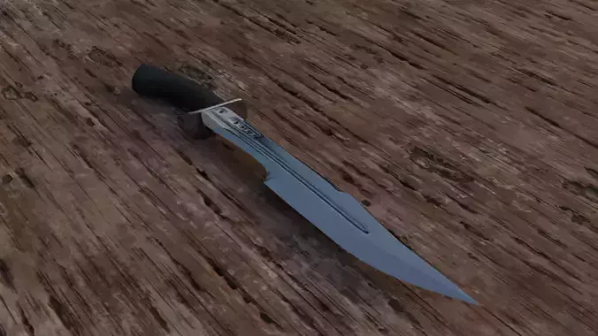combat knife on a wooden surface
