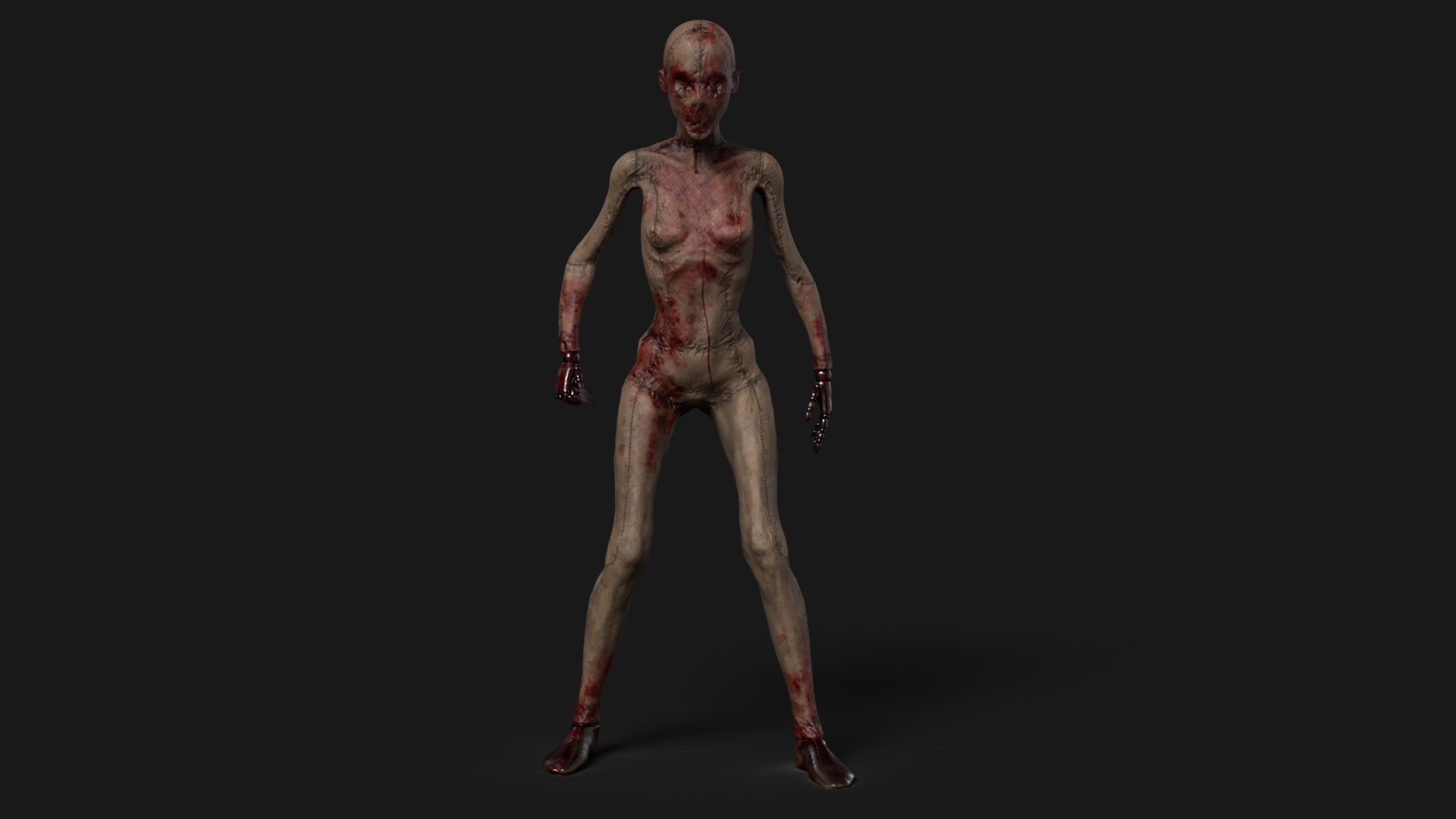 Mannequin killer 1 Low-poly 3D model_2