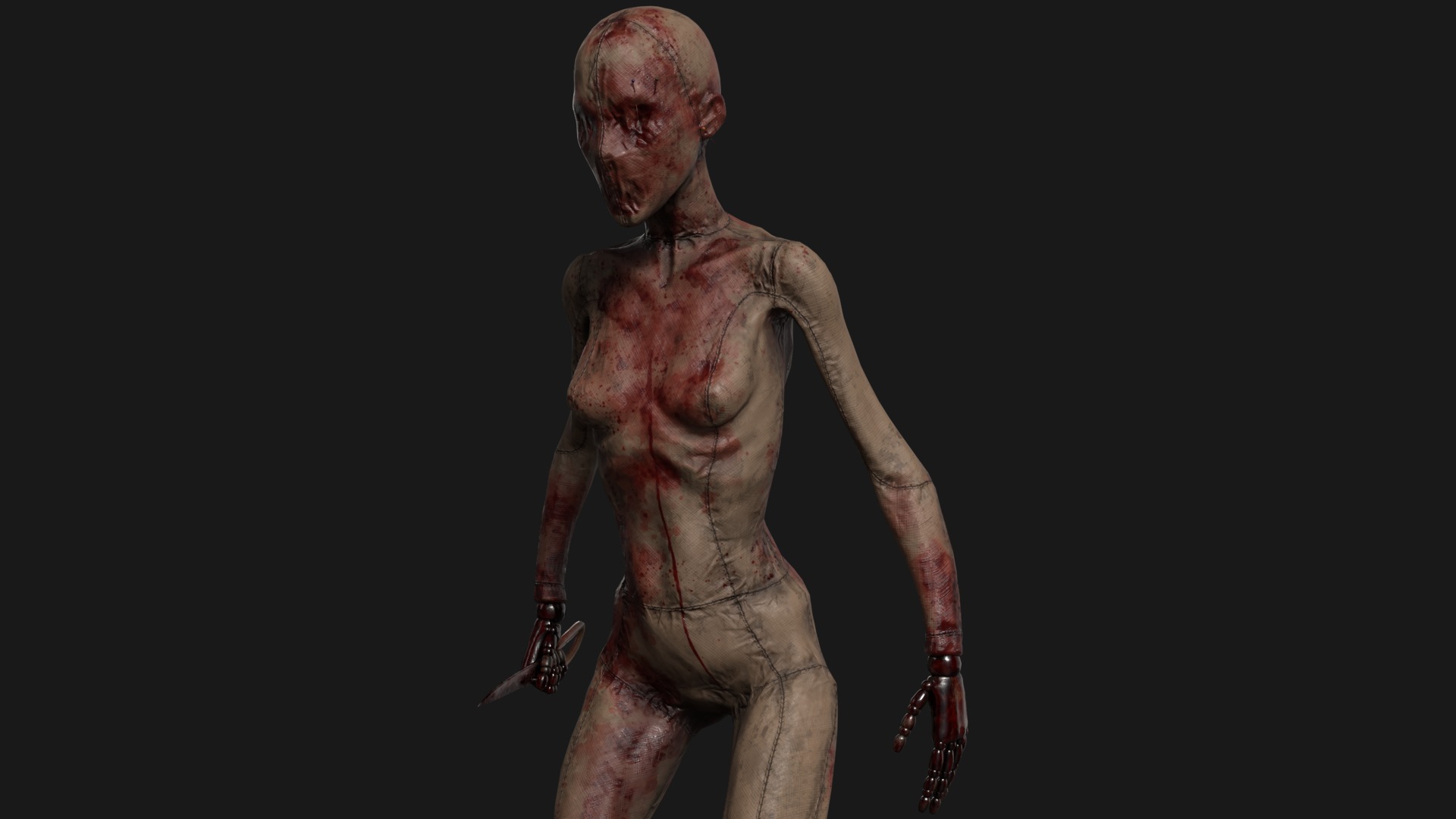 Mannequin killer 1 Low-poly 3D model_3