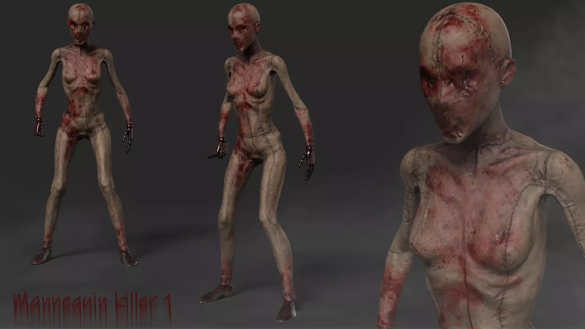 Mannequin killer 1 Low-poly 3D model_0