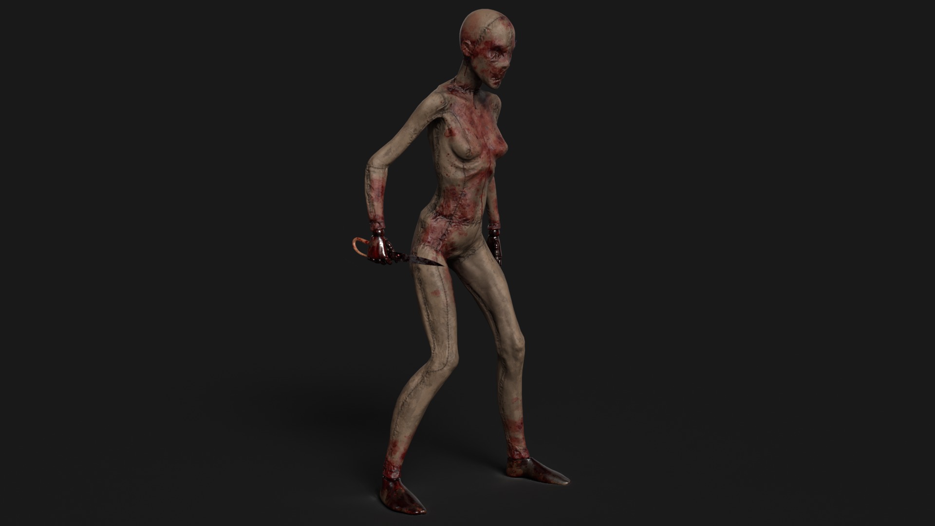 Mannequin killer 1 Low-poly 3D model_14