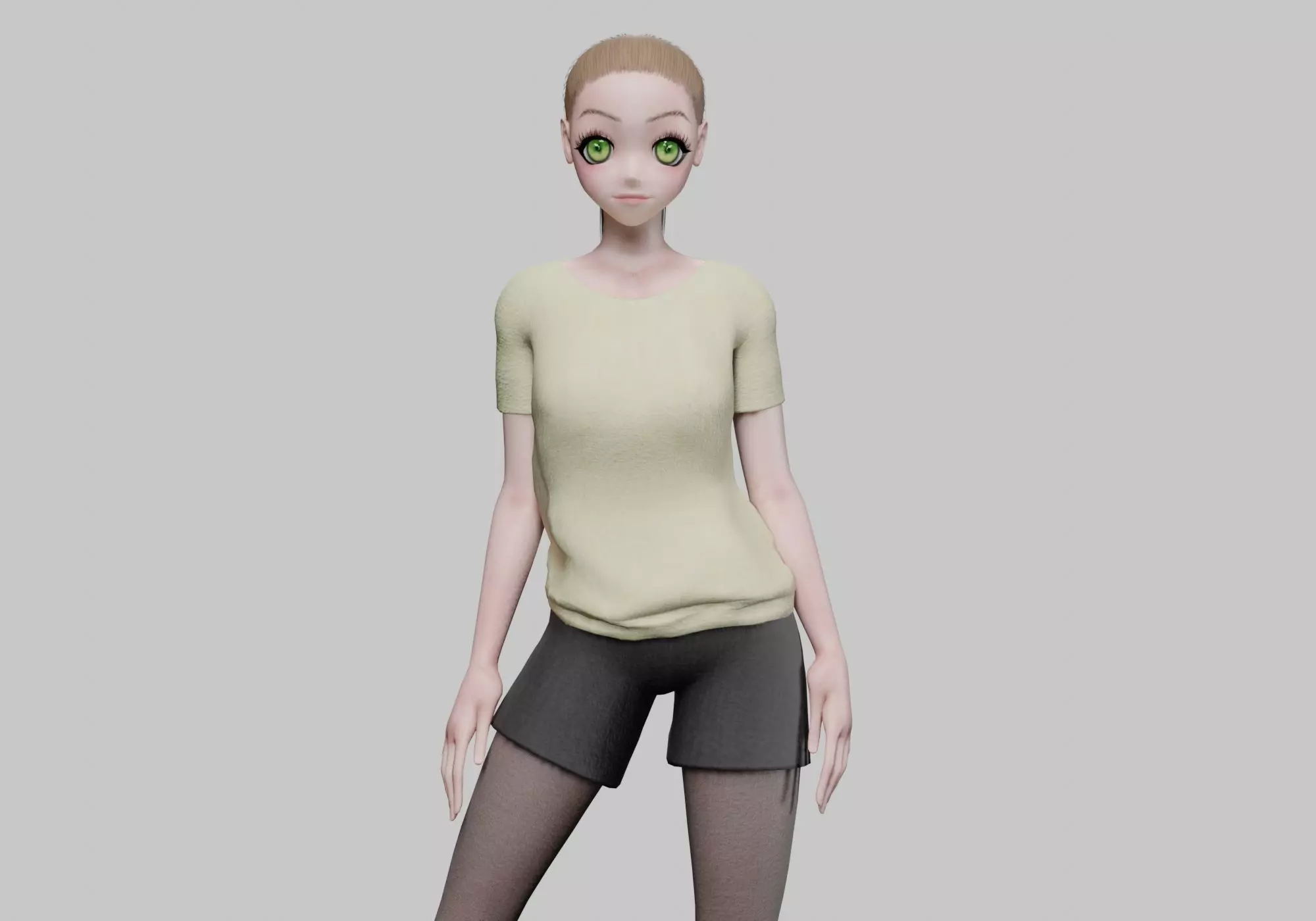 stylized cute girl V23426 Low-poly 3D model