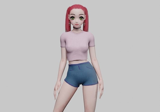 cute teen girl V24791  Low-poly 3D model
