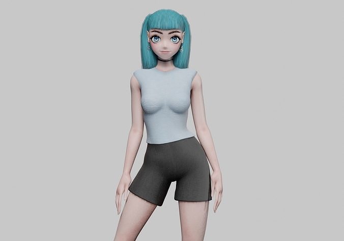 cute anime girl V23846  Low-poly 3D model