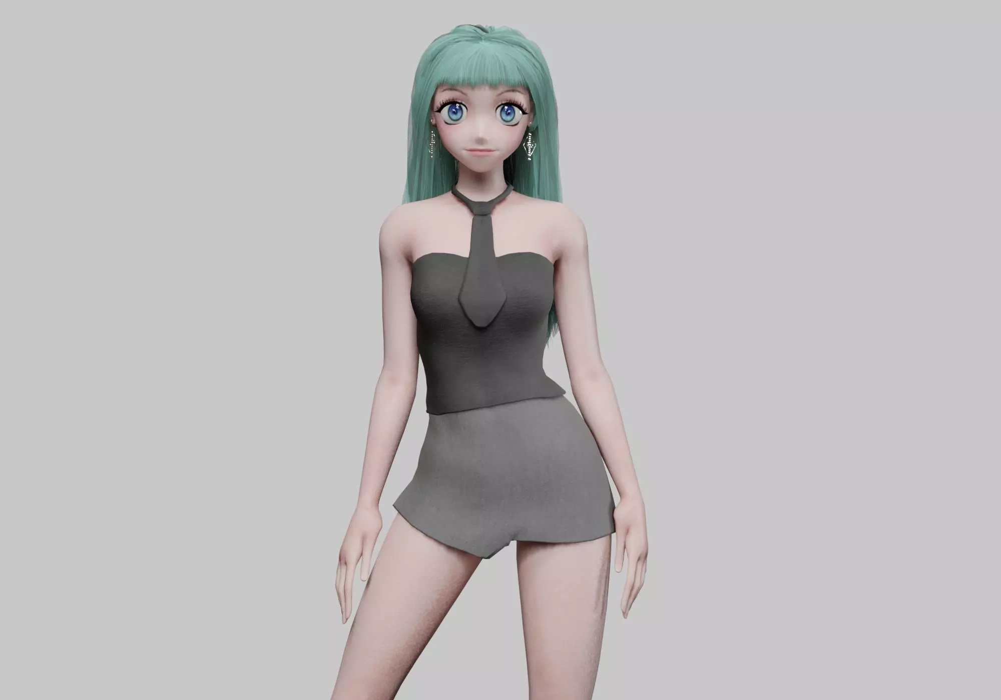 Cartoon cute girl V31833 Low-poly 3D model