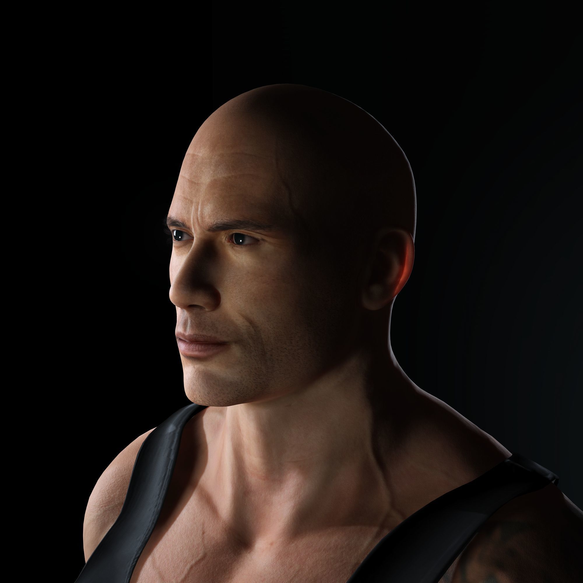 Dwayne Johnson 3D Model Low-poly 3D model Low-poly 3D model_2