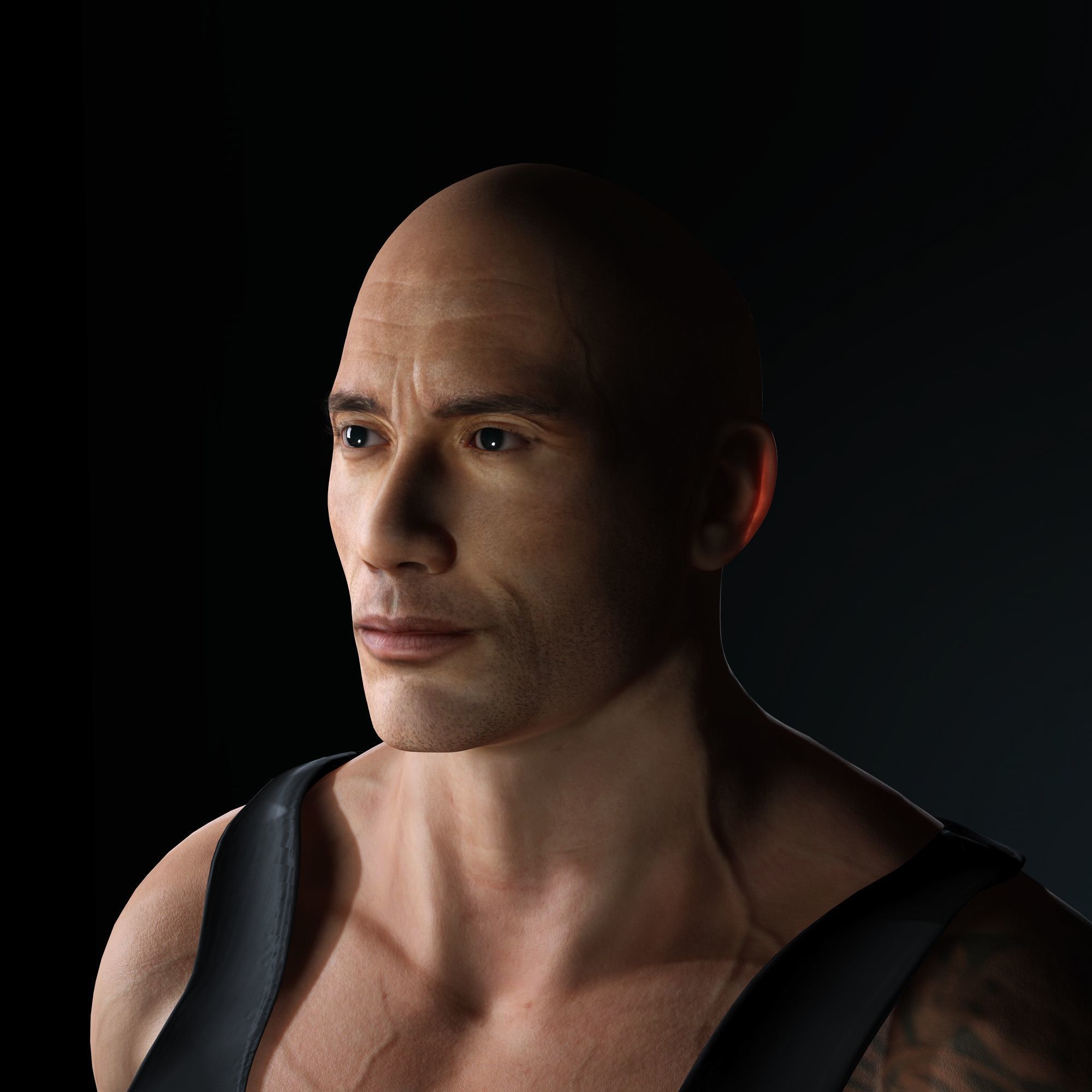 Dwayne Johnson 3D Model Low-poly 3D model Low-poly 3D model_3