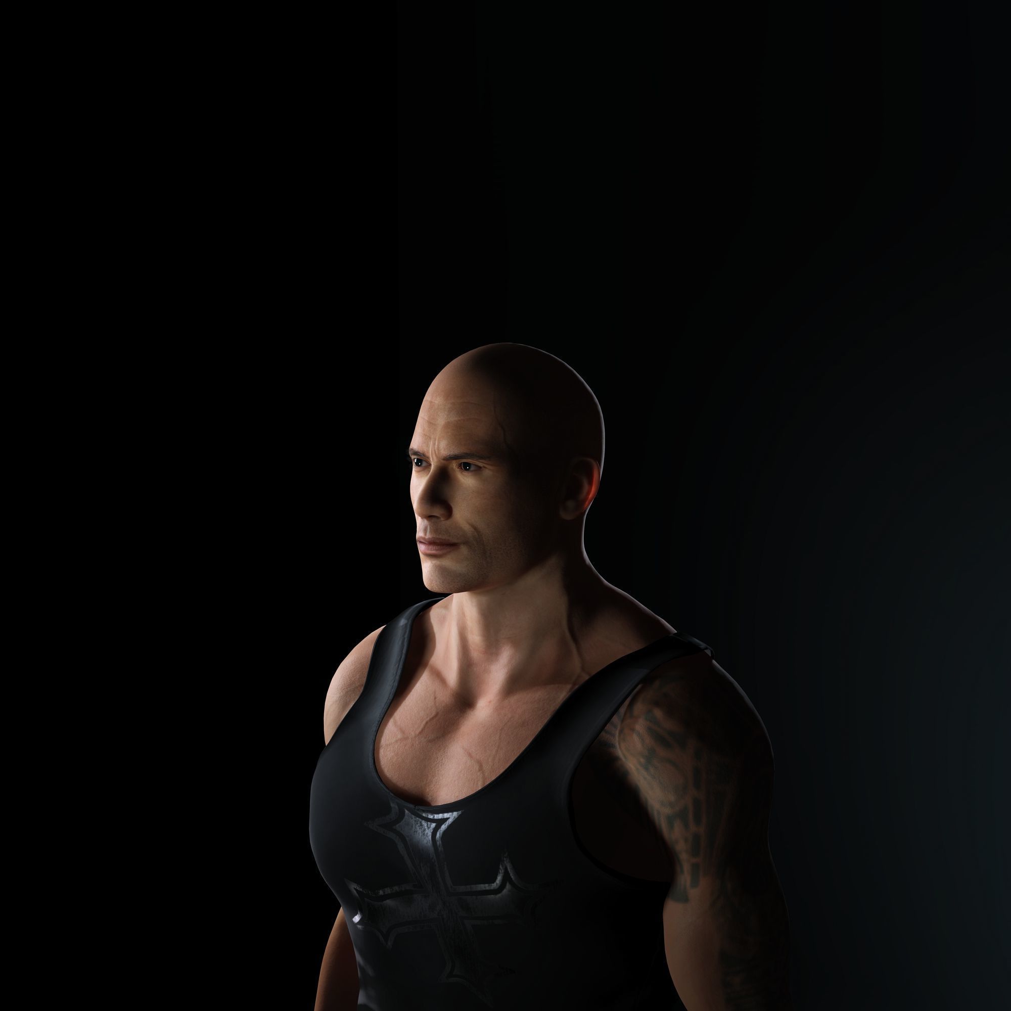 Dwayne Johnson 3D Model Low-poly 3D model Low-poly 3D model_5