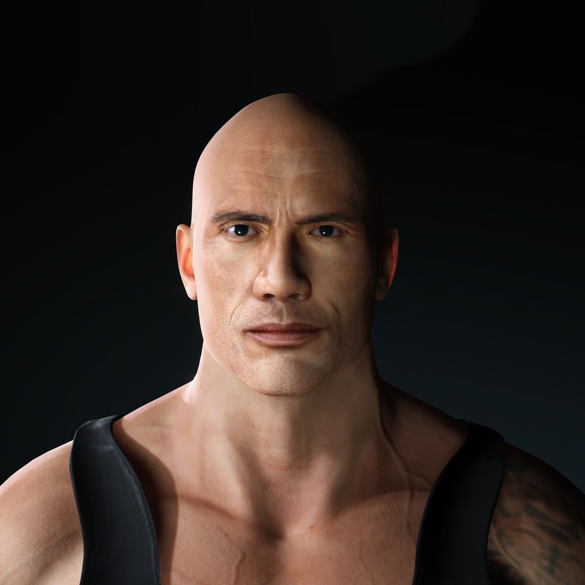Dwayne Johnson 3D Model Low-poly 3D model Low-poly 3D model_1