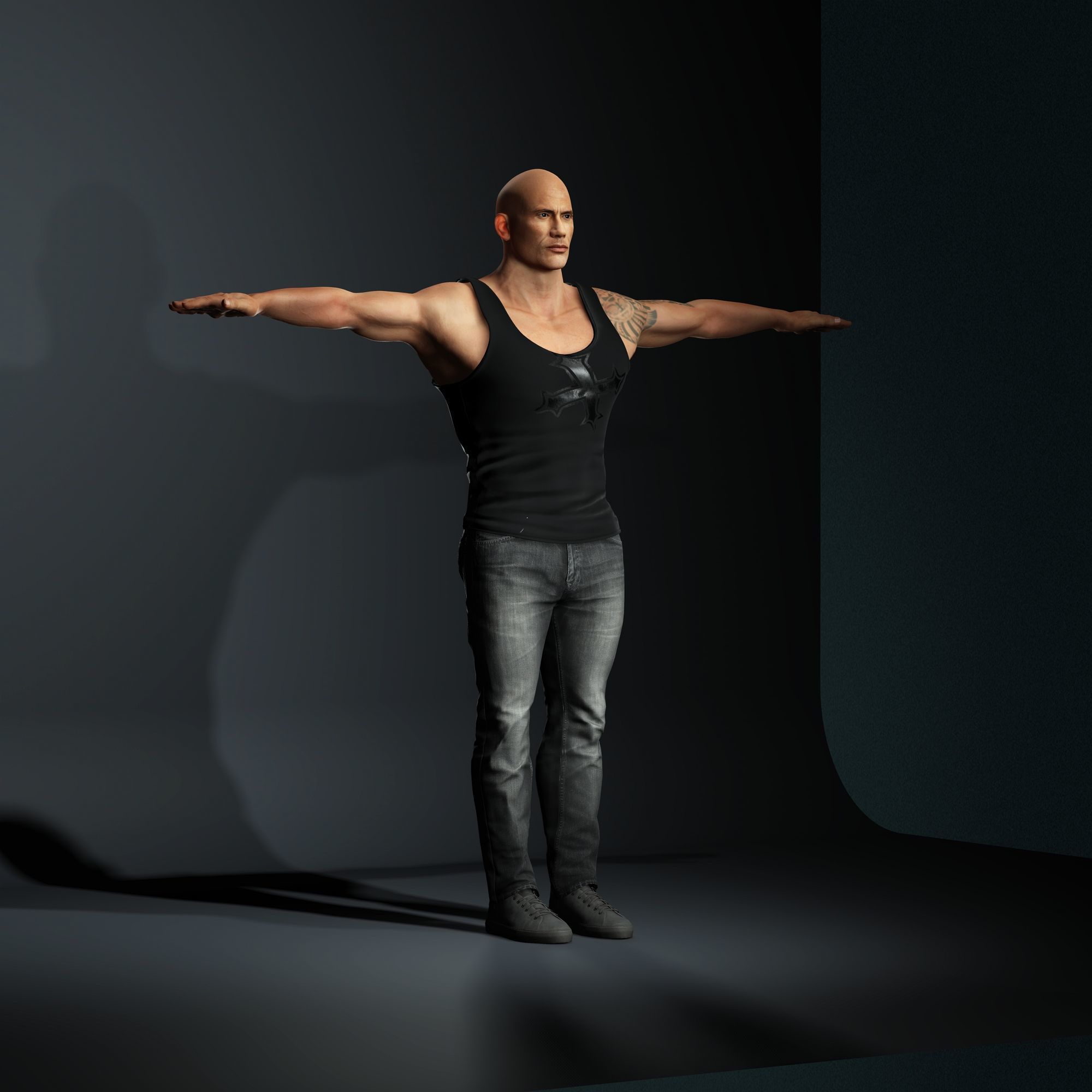 Dwayne Johnson 3D Model Low-poly 3D model Low-poly 3D model_12