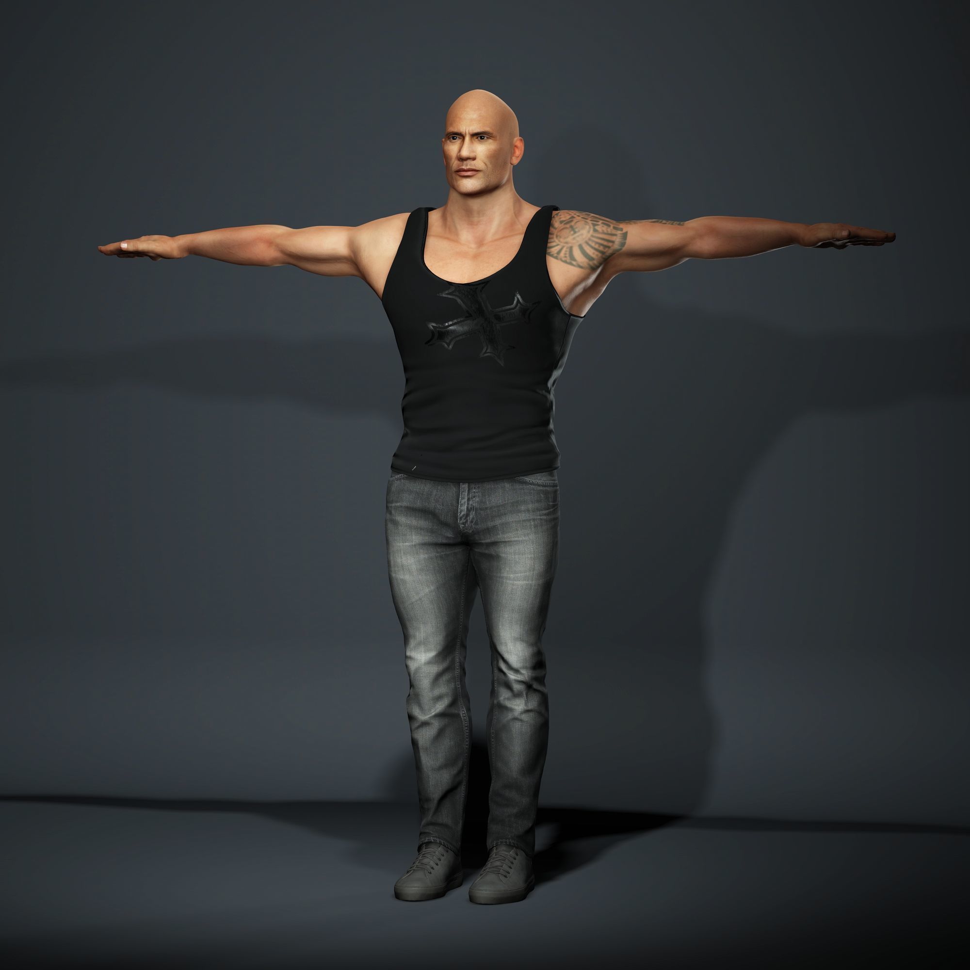 Dwayne Johnson 3D Model Low-poly 3D model Low-poly 3D model_8