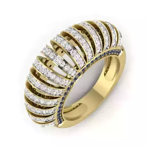 light weight  Yellow gold diamond rings-PR-348-DIA