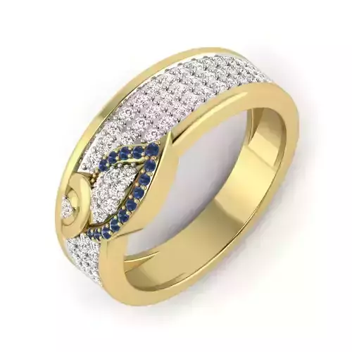 light weight  Yellow gold diamond rings-PR-359 DIA